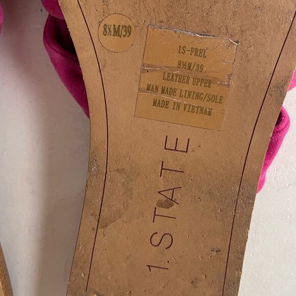 1.State Suede Knoted Slide Womens Sandals Sz 8.5M Boho Strappy Coastal Minimal - Picture 9 of 11